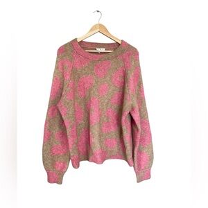 NWT Lou & Grey Pink and Brown Cheetah Print Sweater